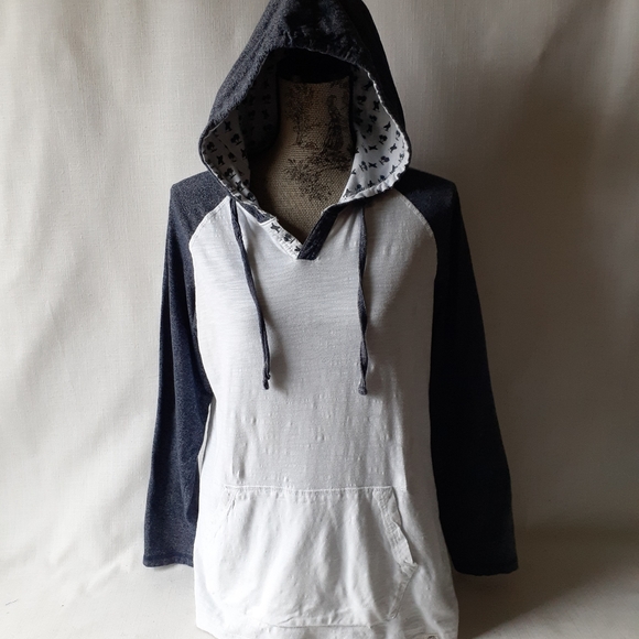 Free Planet women's gray/white pullover hoodie size M - Picture 1 of 11